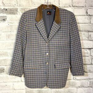 Vintage Lizsport Wool Blend Plaid Tweed Blazer